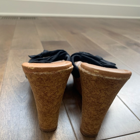 Qupid wedge sandal worth black bow - Picture 2 of 5